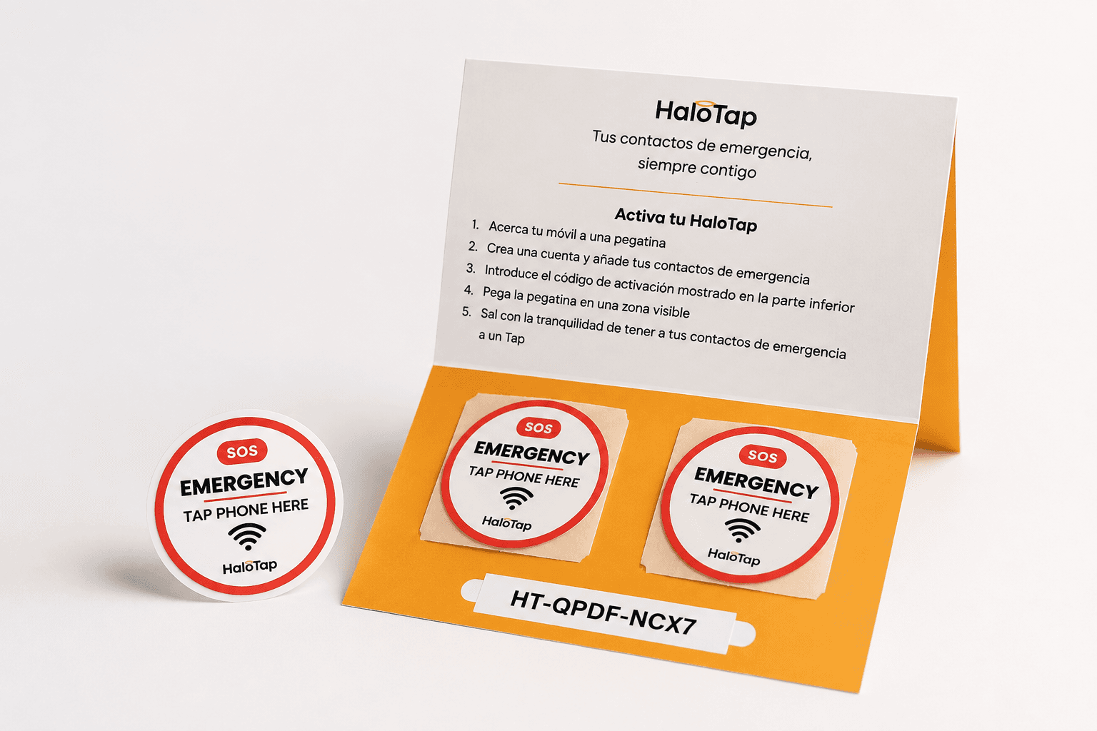 Pack HaloTap con dos pegatinas NFC de emergencia